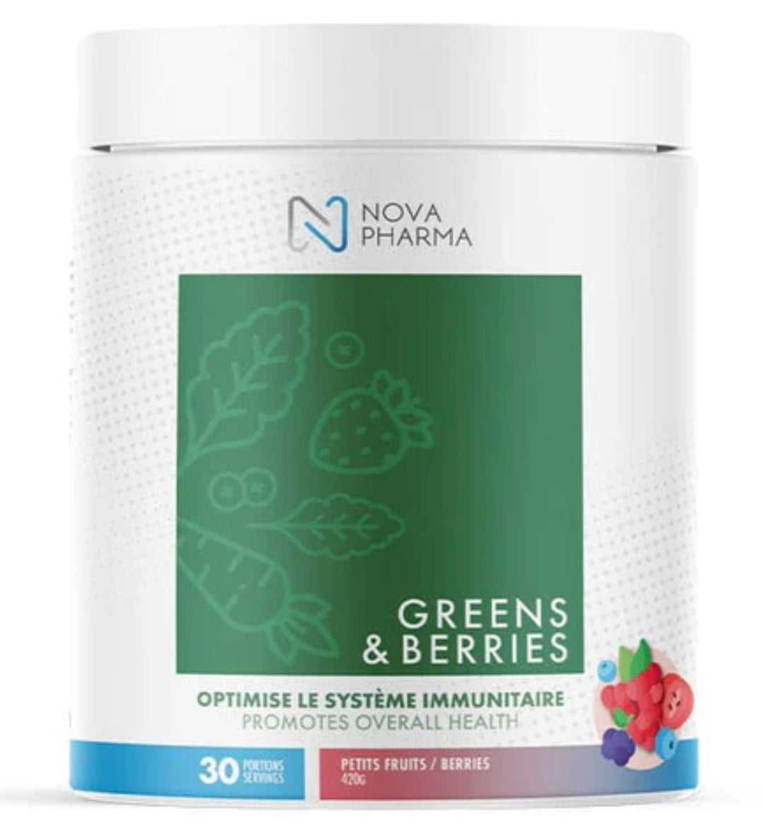 NOVA PHARMA - GREENS & BERRIES, 30 PORTIONS